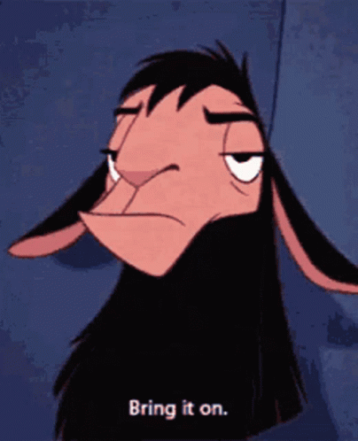 A Cartoon Llama With The Words Bring It On Written Below It GIF