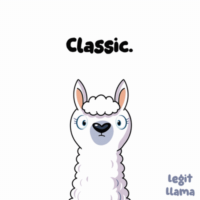 A Cartoon Llama With The Words Classic Written Above It GIF