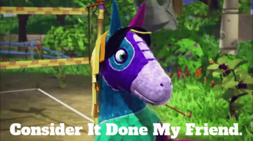 A Cartoon Llama With The Words Consider It Done My Friend GIF