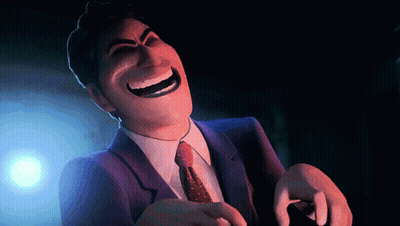 A Cartoon Man In A Suit And Tie Is Laughing GIF