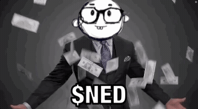 A Cartoon Man In A Suit And Tie Is Surrounded By Money . GIF