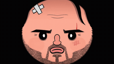 A Cartoon Man With A Bandage On His Forehead GIF