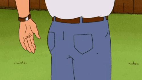 A Cartoon Man With A Watch On His Wrist Is Standing In The Grass GIF