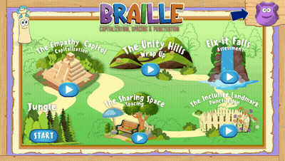 A Cartoon Map For Braille Shows A Jungle And A Pyramid GIF