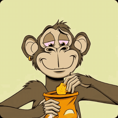 A Cartoon Monkey Eating A Bag Of Chips GIF