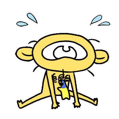 A Cartoon Monkey Is Crying With Tears Coming Out Of Its Eyes Sticker