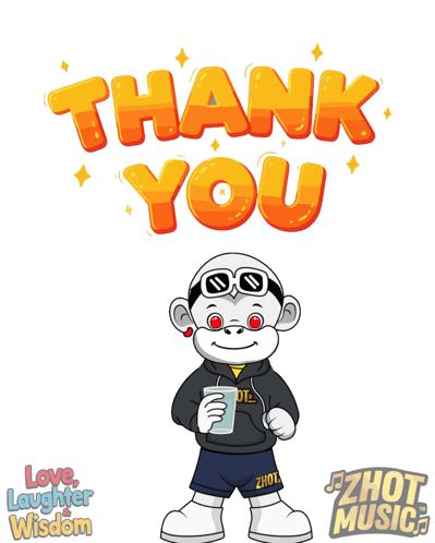 A Cartoon Monkey Is Holding A Cell Phone In Front Of A Thank You Message GIF