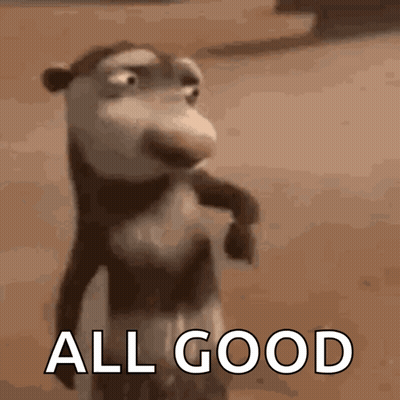 A Cartoon Monkey Is Standing In Front Of The Words All Good GIF