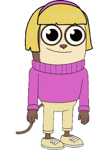 A Cartoon Monkey Wearing A Purple Sweater And Pants Sticker