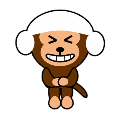 A Cartoon Monkey Wearing A Santa Hat Is Smiling Sticker