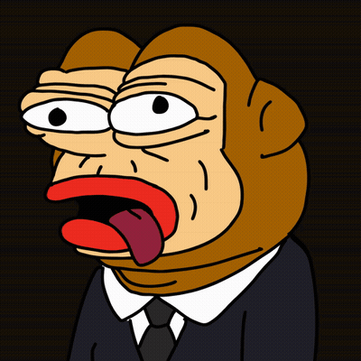 A Cartoon Monkey Wearing A Suit And Tie With His Tongue Out GIF