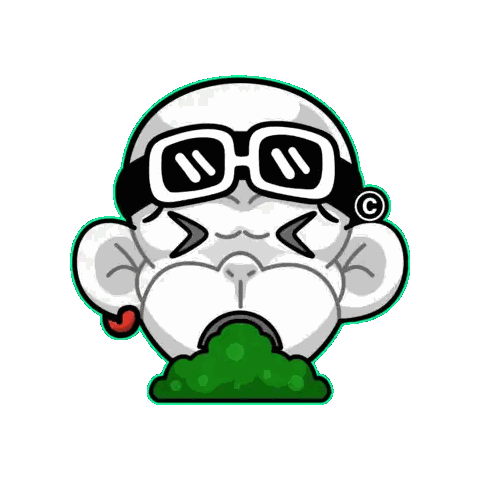 A Cartoon Monkey Wearing Sunglasses And Headphones Sticker