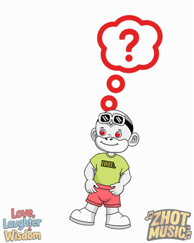 A Cartoon Monkey With A Question Mark Above His Head GIF