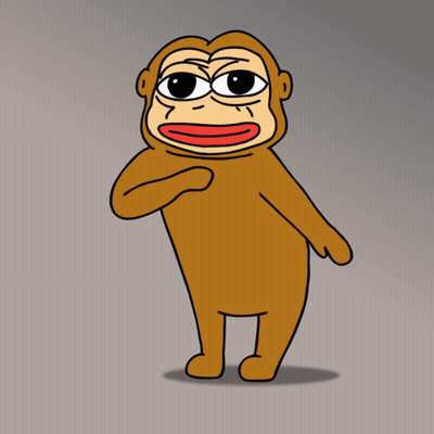 A Cartoon Monkey With A Red Mouth And Big Eyes GIF