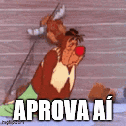 A Cartoon Monkey With A Red Nose And The Words Aprova Ai Below Him GIF