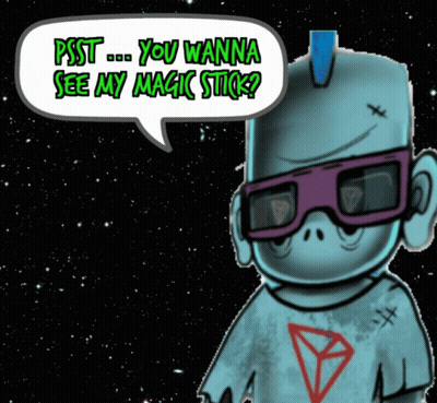 A Cartoon Monkey With A Speech Bubble That Says Psst You Wanna See My Magic Stick GIF