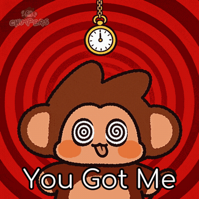 A Cartoon Monkey With Hypnotic Eyes And The Words You Got Me Below It GIF