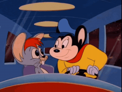 A Cartoon Mouse And A Rabbit Are Sitting In A Car GIF