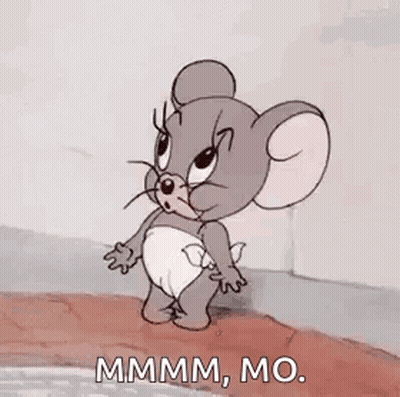 A Cartoon Mouse In A Diaper Is Yawning And Screaming . GIF