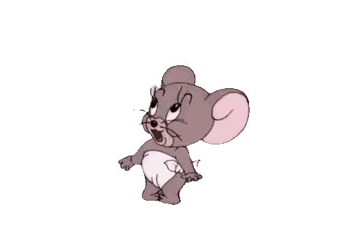 A Cartoon Mouse In A Diaper Is Yawning Sticker
