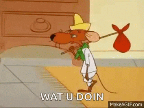 A Cartoon Mouse Is Carrying A Bag And Smoking A Cigarette . GIF