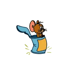A Cartoon Mouse Is Coming Out Of An Open Can Sticker