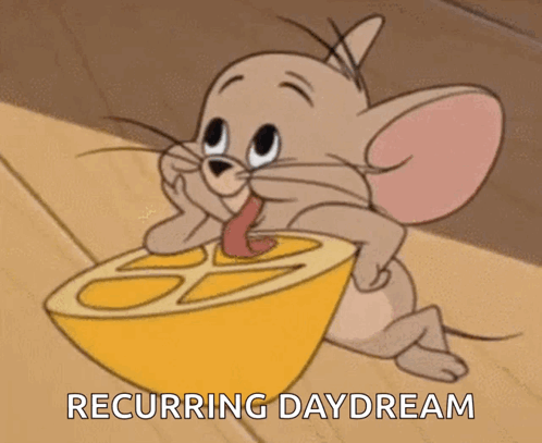 A Cartoon Mouse Is Eating A Slice Of Lemon GIF