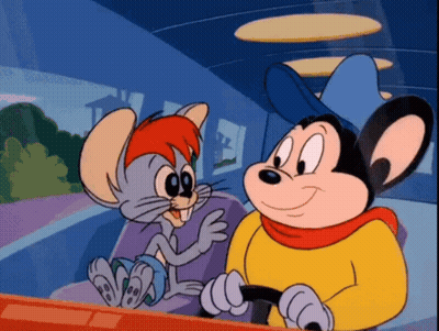 A Cartoon Mouse Is Sitting Next To Another Mouse GIF