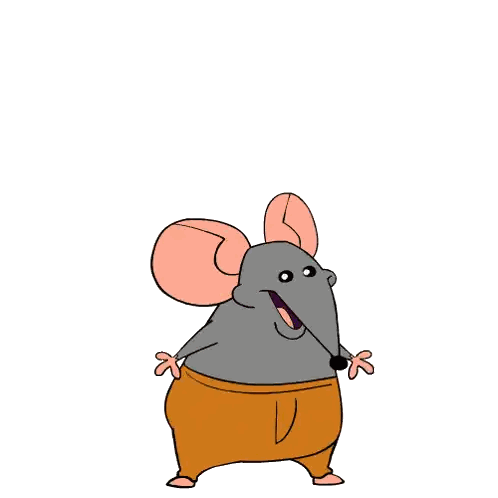 A Cartoon Mouse Is Standing In Front Of The Words Yeah Sticker