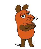 A Cartoon Mouse Is Standing With His Arms Crossed And Looking At Something Sticker