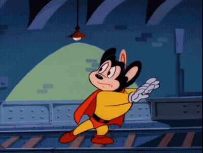 A Cartoon Mouse Is Wearing A Yellow Cape GIF