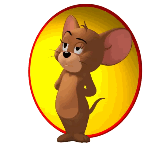 A Cartoon Mouse Named Jerry Is Standing In A Yellow Circle Sticker