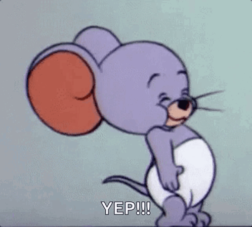 A Cartoon Mouse Wearing A Diaper And A Boxing Glove Is Smiling . GIF
