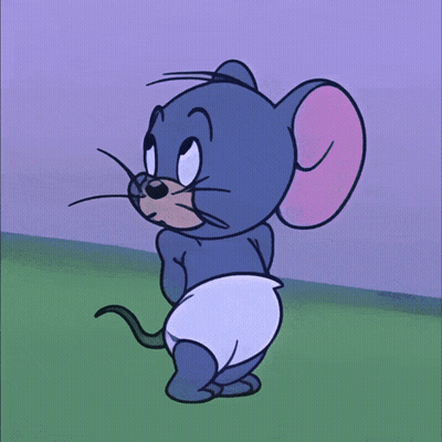 A Cartoon Mouse Wearing A Diaper Smiles For The Camera GIF