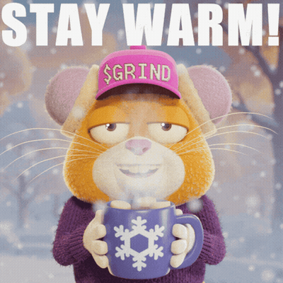 A Cartoon Mouse Wearing A Hat That Says Grind GIF