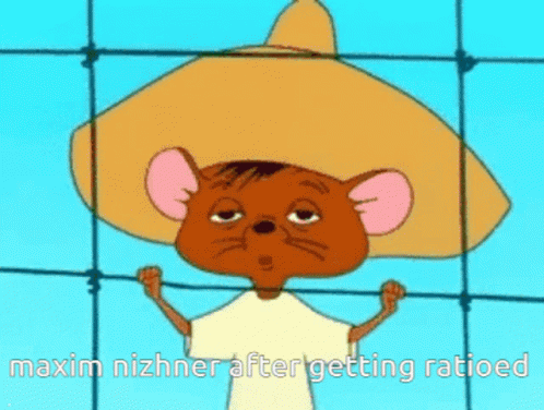 A Cartoon Mouse Wearing A Sombrero Is Behind A Barbed Wire Fence .. GIF