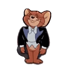 A Cartoon Mouse Wearing A Tuxedo Covering His Eyes Sticker