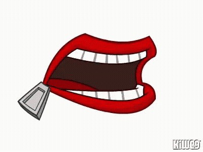 A Cartoon Mouth With A Zipper On It GIF
