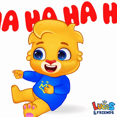 A Cartoon Of A Baby Bear With The Words Lucas & Friends Above Him GIF
