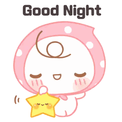 A Cartoon Of A Baby Holding A Star With The Words " Good Night " Above It Sticker