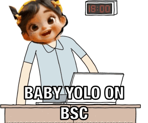 A Cartoon Of A Baby Sitting At A Desk With The Words Baby Yolo On Bsc On It GIF