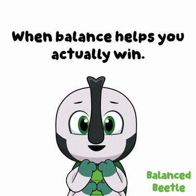 A Cartoon Of A Balanced Beetle Says Yes GIF