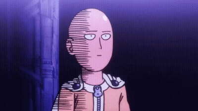 A Cartoon Of A Bald Man With A Zipper On His Jacket Is Standing In A Dark Room . GIF