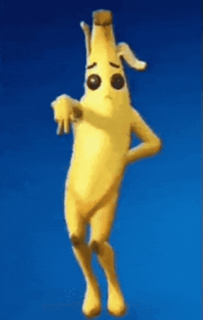 A Cartoon Of A Banana Dancing Next To A Sign That Says Epic Win GIF