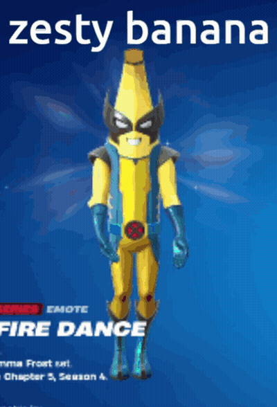 A Cartoon Of A Banana In A Wolverine Costume With The Caption Zesty Banana GIF
