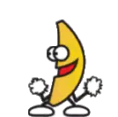 A Cartoon Of A Banana With Arms And Legs And A Smile On Its Face . Sticker