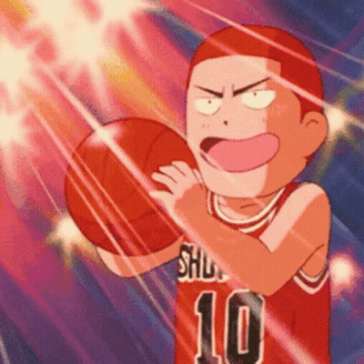 A Cartoon Of A Basketball Player With The Number 10 On His Shirt GIF