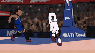 A Cartoon Of A Basketball Player With The Number 3 GIF