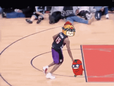 A Cartoon Of A Basketball Player With The Number 35 On His Jersey GIF