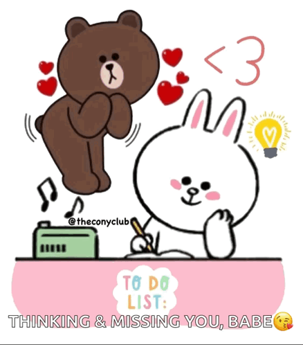 A Cartoon Of A Bear And A Rabbit With The Caption To Do List GIF